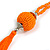 Orange Glass Bead Cotton Tassel Necklace - 72cm L/ 14cm Tassel - view 4
