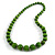 Lime Green Graduated Wooden Bead Necklace - 70cm Long - view 3