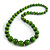 Lime Green Graduated Wooden Bead Necklace - 70cm Long