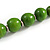Lime Green Graduated Wooden Bead Necklace - 70cm Long - view 4