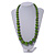 Lime Green Graduated Wooden Bead Necklace - 70cm Long - view 2