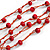 Red Wood Beaded Cotton Cord Necklace - 80cm Length - view 4