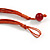 Red Wood Beaded Cotton Cord Necklace - 80cm Length - view 5