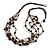 Multistrand Brown Wood Beaded Cotton Cord Necklace - 80cm Length - view 4