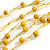 Multistrand Yellow Wood Beaded Cotton Cord Necklace - 80cm Length - view 3
