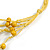 Multistrand Yellow Wood Beaded Cotton Cord Necklace - 80cm Length - view 5