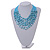 Light Blue Glass Bead/ Turquoise Stone Multistrand Necklace - 60cm Long - view 2