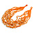 Bright Orange Glass Bead/ Semiprecious Stone Multistrand Necklace - 56cm Long - view 4