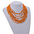 Bright Orange Glass Bead/ Semiprecious Stone Multistrand Necklace - 56cm Long - view 2