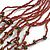 Brown Glass Bead/ Semiprecious Stone Multistrand Necklace - 60cm Long - view 4