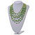Lime Green Glass Bead/ Semiprecious Stone Multistrand Necklace - 60cm Long - view 2