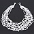 Snow White Glass Bead/ Semiprecious Stone Multistrand Necklace - 60cm Long - view 3