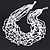 Snow White Glass Bead/ Semiprecious Stone Multistrand Necklace - 60cm Long - view 7