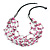 Pink Nugget Multistrand Cotton Cord Necklace - 58cm L - view 3