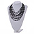 Black Glass Bead/ Semiprecious Stone Multistrand Necklace - 60cm Long - view 2