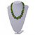 Lime Green Wood Bead Necklace - 48cm L/ 3cm Ext - view 2