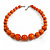 Orange Wood Bead Necklace - 48cm L/ 3cm Ext - view 3