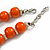 Orange Wood Bead Necklace - 48cm L/ 3cm Ext - view 6