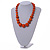 Orange Wood Bead Necklace - 48cm L/ 3cm Ext - view 2