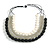 4 Strand Layered Resin Bead Cord Necklace In Black/ Grey/ White - 66cm  L - view 3
