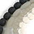 4 Strand Layered Resin Bead Cord Necklace In Black/ Grey/ White - 66cm  L - view 4