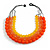 4 Strand Layered Resin Bead Black Cord Necklace In Orange/ Yellow - 66cm L - view 3