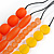 4 Strand Layered Resin Bead Black Cord Necklace In Orange/ Yellow - 66cm L - view 5