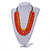 4 Strand Layered Resin Bead Black Cord Necklace In Orange/ Yellow - 66cm L - view 2