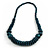 Teal Green Wood Bead Necklace - 70m Long - view 3