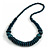 Teal Green Wood Bead Necklace - 70m Long
