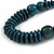Teal Green Wood Bead Necklace - 70m Long - view 4