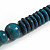Teal Green Wood Bead Necklace - 70m Long - view 5