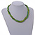 Lime/ Grass Green Glass Multistrand Twisted Necklace - 45cm L/ 7cm Ext - view 2