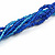 Blue Glass Multistrand Twisted Necklace - 45cm L/ 7cm Ext - view 3
