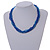 Blue Glass Multistrand Twisted Necklace - 45cm L/ 7cm Ext - view 2