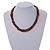 Brown/ Bronze Glass Multistrand Twisted Necklace - 45cm L/ 7cm Ext - view 2