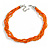 Orange Glass Multistrand Twisted Necklace - 45cm L/ 7cm Ext - view 4