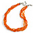 Orange Glass Multistrand Twisted Necklace - 45cm L/ 7cm Ext - view 5