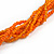 Orange Glass Multistrand Twisted Necklace - 45cm L/ 7cm Ext - view 3