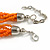 Orange Glass Multistrand Twisted Necklace - 45cm L/ 7cm Ext - view 6