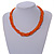 Orange Glass Multistrand Twisted Necklace - 45cm L/ 7cm Ext - view 2