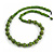 Lime Green Wood Bead with Silver Tone Wire Element Necklace - 66cm Length - view 3