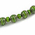 Lime Green Wood Bead with Silver Tone Wire Element Necklace - 66cm Length - view 4
