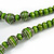 Lime Green Wood Bead with Silver Tone Wire Element Necklace - 66cm Length - view 5
