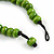 Lime Green Wood Bead with Silver Tone Wire Element Necklace - 66cm Length - view 6
