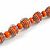Orange Wood Bead with Silver Tone Wire Element Necklace - 66cm Length - view 4