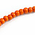 Orange Wood Bead with Silver Tone Wire Element Necklace - 66cm Length - view 5