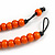 Orange Wood Bead with Silver Tone Wire Element Necklace - 66cm Length - view 6