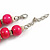 Deep Pink Wood Bead Necklace - 48cm L/ 3cm Ext - view 6