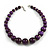 Purple Wood Bead Necklace - 48cm L/ 3cm Ext - view 3